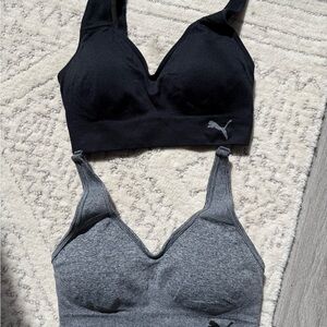 Puma Women's Black and Gray Sports Bras